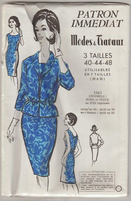 Patron De Couture Modes Et Travaux 2361 - Ensemble Robe + Veste En Soie, Tailles 40-48