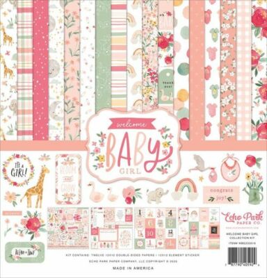 ECHO PARK ''WELCOME BABY GIRL'' 12X12 PAPER INFANT CHILD BABY SCRAPJACK'S PLACE
