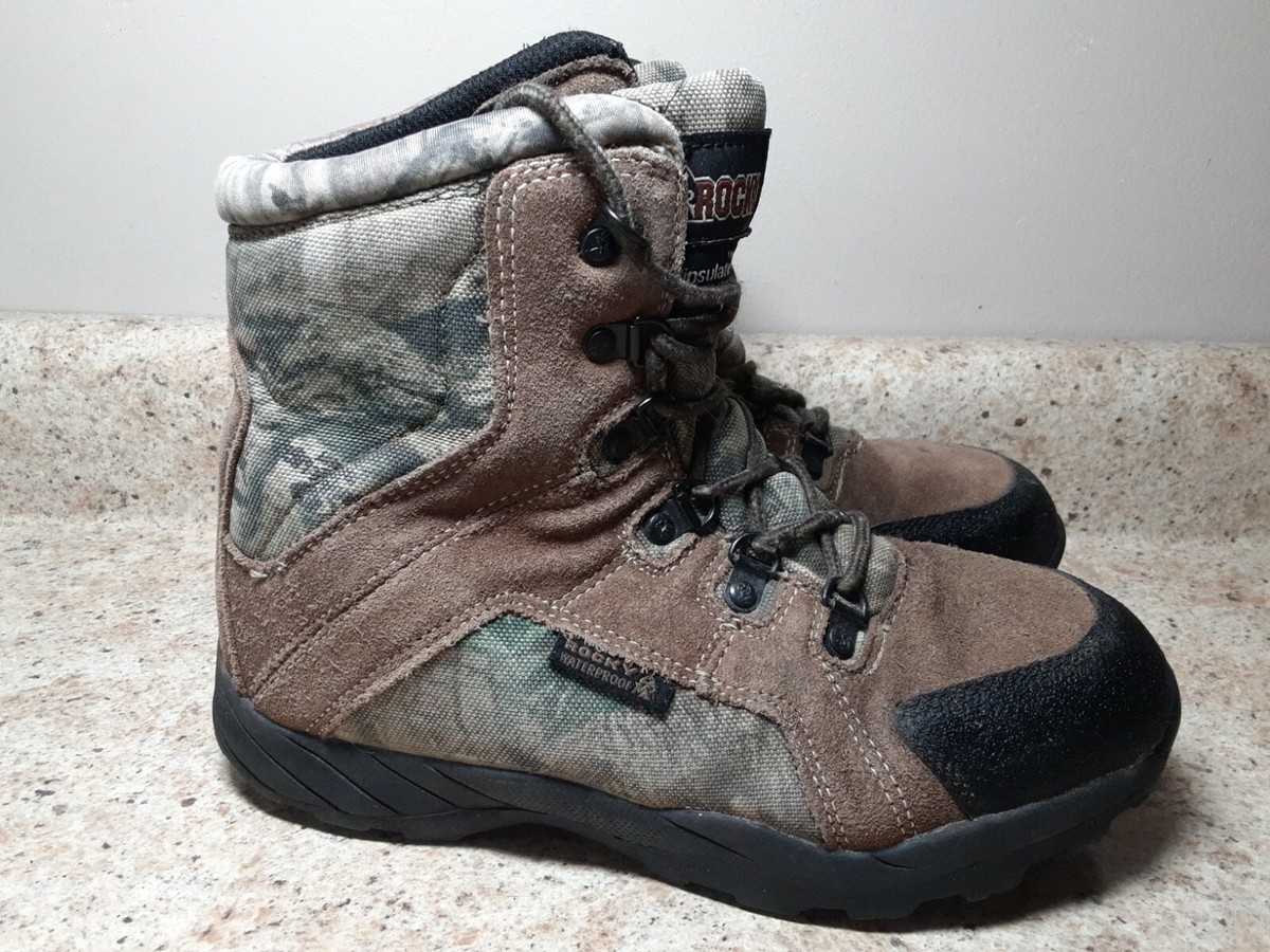 Camo Hunting Boys Insulated Hunting Boots Rocky Waterproof