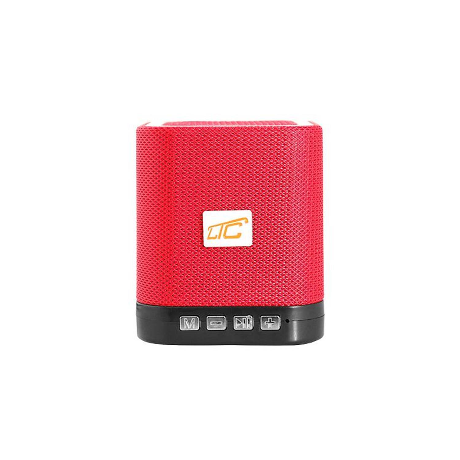 Haut-parleur portable LTC LXBT201B Bluetooth radio FM USB rouge pour mobile