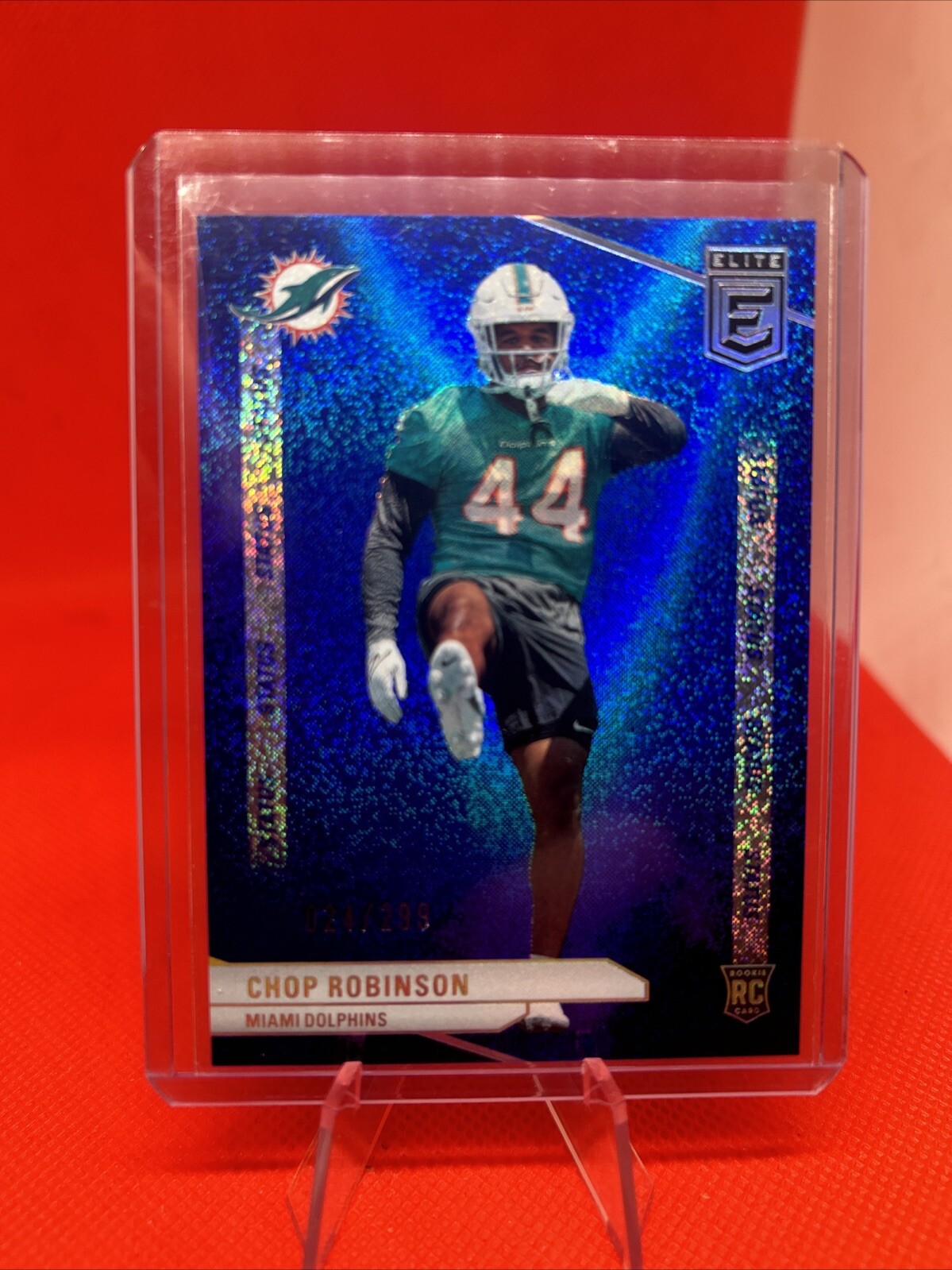 2024 Panini Elite Blue Status Sparkle 140 Chop Robinson Miami Dolphins /299 RC