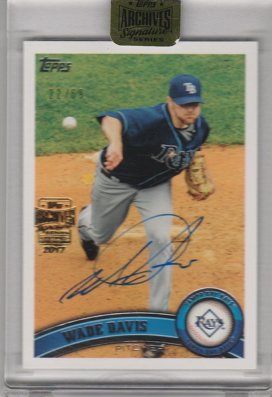 2017 TOPPS ARCHIVES #467 WADE DAVIS AUTOGRAPH TAMPA BAY RAYS 22/69 1188