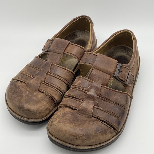 Birkenstock Wmns 7 Brown Leather Laufsohle Alsa-Schaum Closed Toe Buckle Shoes