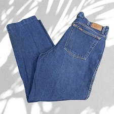 Vintage 90s H.I.S Jeans Mens 36x29 Blue Denim Cotton Dark Wash