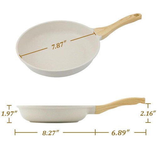 8 Zoll Verdickte Antihaft Pfanne Pfanne Omelett Kochgeschirr Pfanne mit Hitzebeständigem Griff - Bild 2 von 11