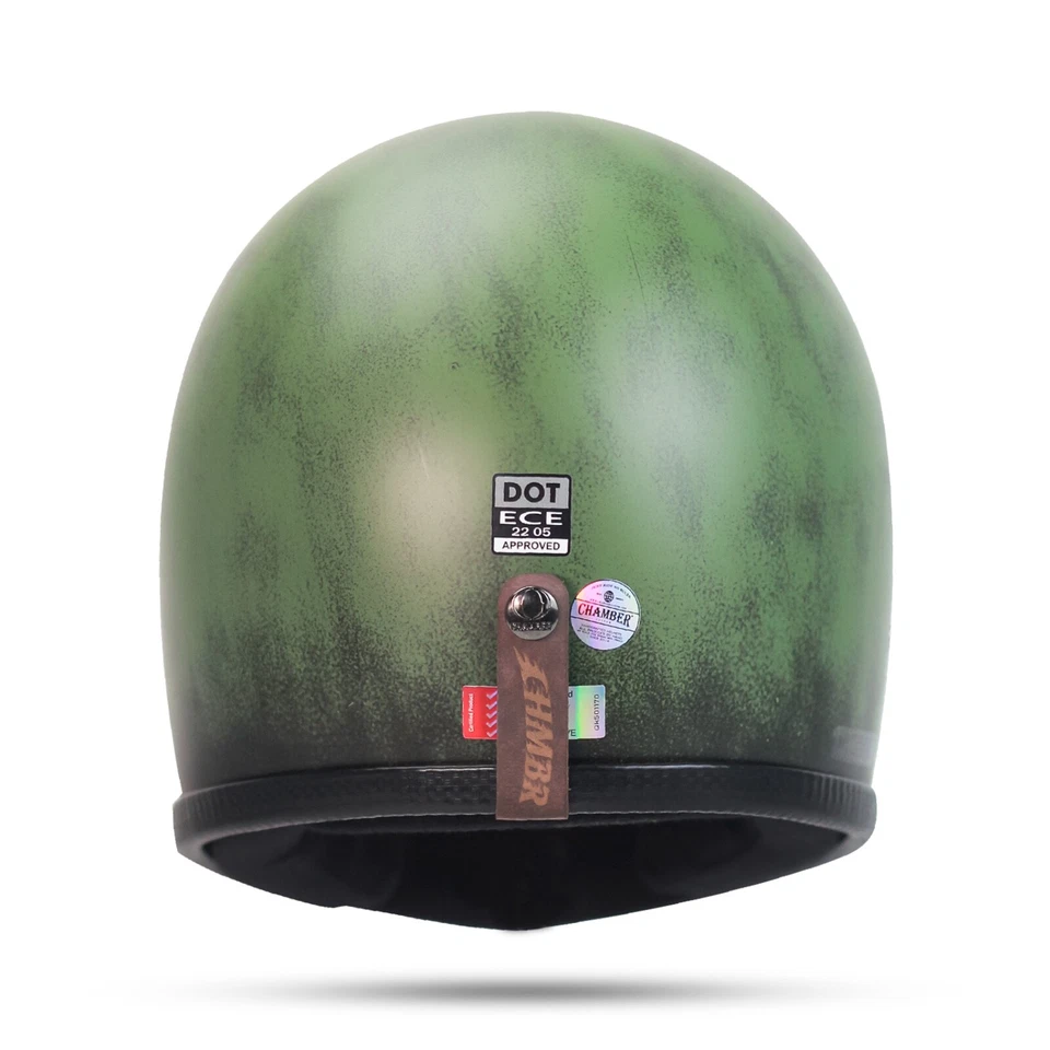 ¡NUEVO! CASCO COMPLETO VINTAGE DRACO PÁTINA CAFERACER CHOPPER BOBBER MOTOCICLETA Foto 4 de 4