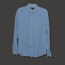 BANANA REPUBLIC Men's Sz M Blue Button-Front Shirt