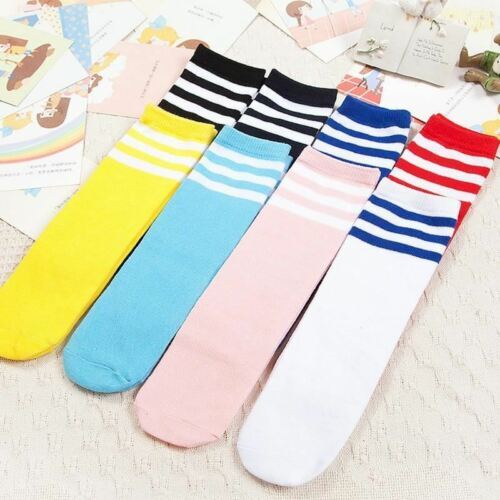Etercycle Women's Cotton Crew Socks 4-Pack - Retro Striped Casual Athletic Socks For Gym, Running & Everyday Wear