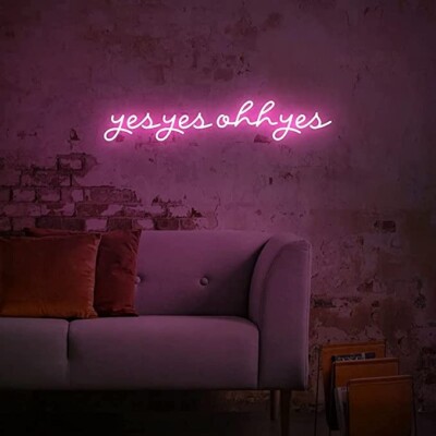 32''x6.3'' Yes Yes Oh Yes Pink Flex LED Neon Sign Light Party Gift Beer Bar Décor