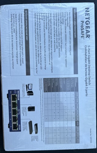 Ethernet Switch: Netgear ProSafe 5-Port Gigabit Desktop Switch - GS105NA - Picture 2 of 4