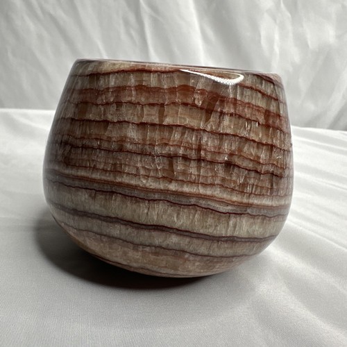 Hand Crafted Onyx Pink Alabaster Bowl Candle Holder Decor - Bild 14 von 15