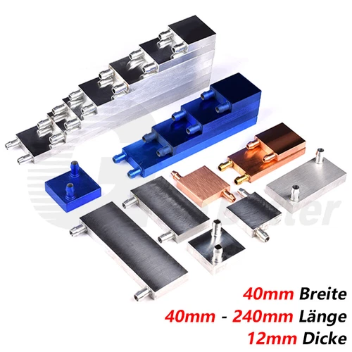 Aluminium Wasserkühlung Block Kühlkörper Wasserkühlblock System für PC CPU GPU