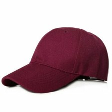 Solid Plain Baseball Cap Trucker Blank Hat Men Women Adjustable Size Burgundy