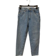Zara Womens Ankle Mom Fit Jeans EU 36 US 4 Blue Slim High Rise 7223/221 NWT