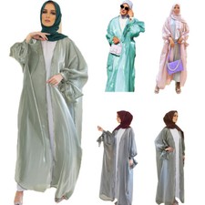 Dubai Abaya Women Muslim Open Cardigan Dress Kimono Islam Long Arab Robe Kaftan