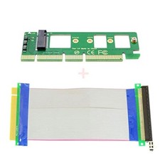 NGFF M-Key NVME AHCI SSD to PCI-E 3.0 16x x16 Vertical Adapter with Cable Mal...