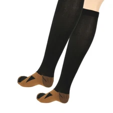 (6 Pairs) Copper Compression Socks 20-30mmHg Graduated Support Mens Womens S-XXL