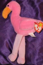 RETIRED TY Beanie Baby - PINKY the Pink Flamingo DOB 2-13-95 FREE SHIPPING 4072