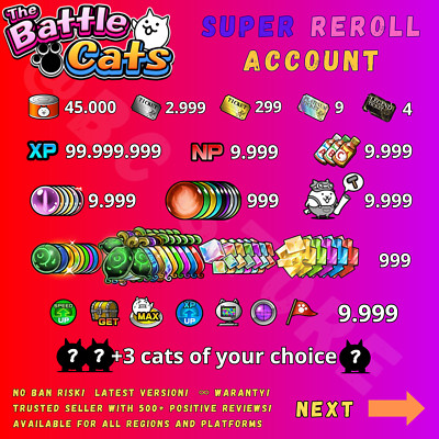 Super reroll / gacha Battle Cats acc0unt [Android/iOS] [All regions]