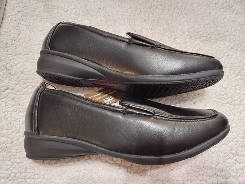 DR KELLER SALLY LADIES FAUX LEATHER WEDGE SLIP-ON LOAFERS BLACK – SIZE 6 BNIB - Picture 7 of 14