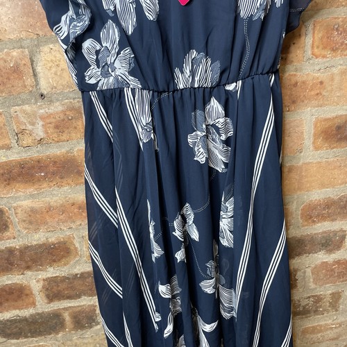 womens dress Frill Hem Maxi Dress uk 10 blue new free postage B1 - Picture 3 of 9