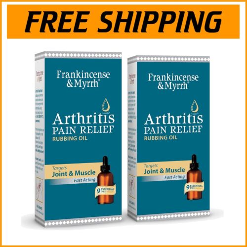 Premium Arthritis Pain Relief Oil - Frankincense & Myrrh, 2x 2 fl. oz. Bottles