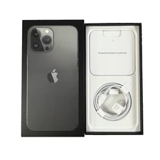 Apple iPhone 13 Pro Graphite Black Empty Box w/ Sticker Inserts Charger Only