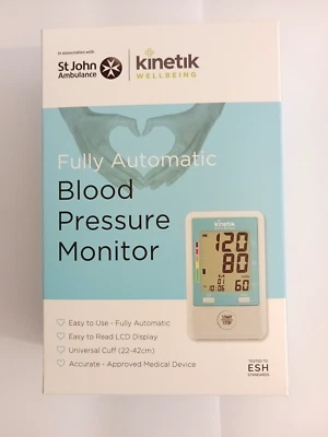 Kinetik Wellbeing Fully Automatic Blood Pressure Monitor New Sealed