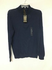 Tasso Elba Men's Supima Cotton Textured 1/4-Zip Sweater 100064346MN Navy BlueNWT