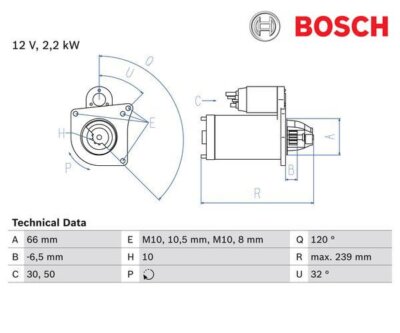 Starter BOSCH 0986020141 für Renault Master II Bus Vel Satis