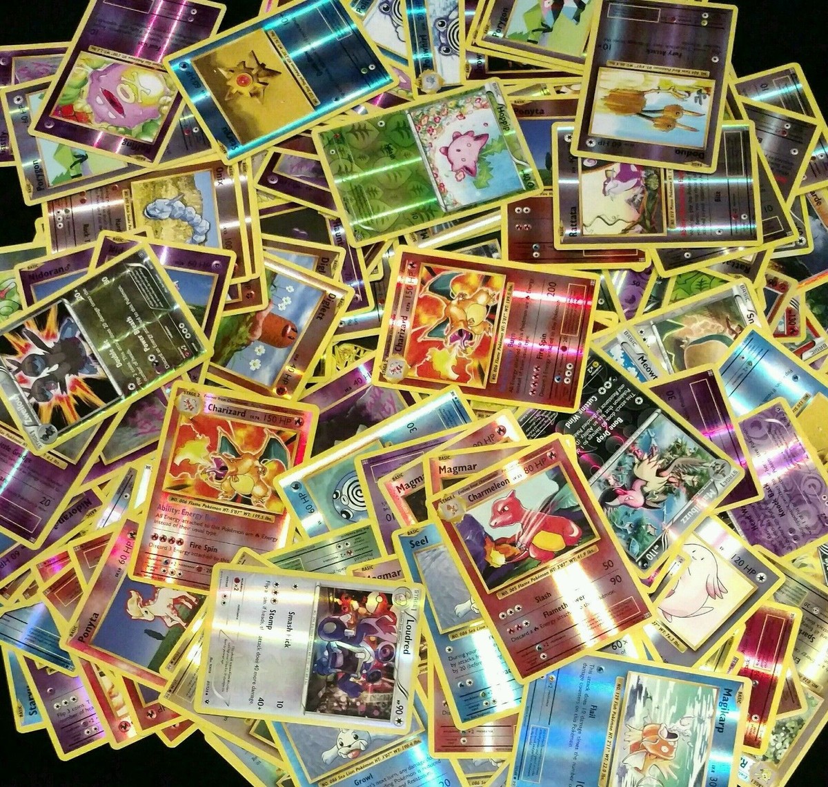 POKEMON CARDS 50 CARD LOT - COMMONS, UNCOMMONS, RARES!! + HOLOS - ALL NEW  M/NM