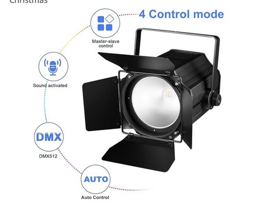 6-in-1 RGBWA LED COB Par Lights DJ DMX/Master-Slave Stage Lights w/Barn Doors - Picture 4 of 4