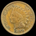 1899 Indian Head Cent - High Detail - Full Liberty Antique US 1c Penny Coin