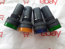Baco Five (4) Pilot Lights L20SA - 2 Green, 1 Blue, 1 Amber 22mm 120V Bulbs NEW