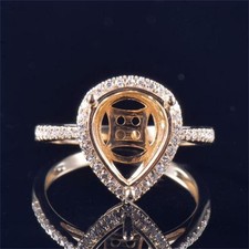 Radiant Cut 13x11mm 4-Prong Halo Engagement Ring Yellow Gold Cocktail Band Ring
