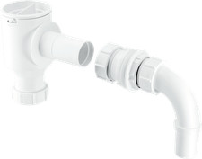 McAlpine R45E 1.5" Complete Screened Tank Overflow Connector - Extended, White