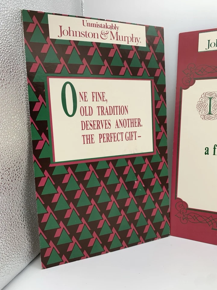 Tablero de carteles navideños Johnson & Murphy colgante en encimera o pared. Lote de 3 Foto 2 de 4