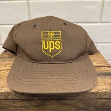 Vintage UPS Trucker Hat Brown Riverside USA Made 80s 90s Uniform