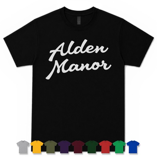 Alden, ALDEN MANOR RETRO SCRIPT T-SHIRT hempstead usa