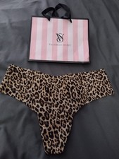 NWT VICTORIA'S SECRET No Show Thong/ String Panty VS Leopard M Soft Smooth