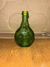 Vintage Wheaton GREEN Glass 3" Mini "Jenny Lind", The Swedish Nightingale Bottle