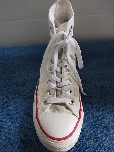 Vintage Converse High Tops Mens 7 Womens 9 White Chuck Taylor Sneakers All Star - Picture 8 of 24
