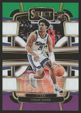 2023-24 Panini Select #83 Colby Jones Green White Purple Prizms RC