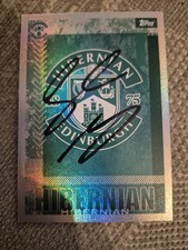 Signed Paul McGinn Hibernian Scottish Football Match Attax Badge Card