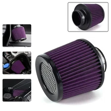 3in 76mm Purple High Flow Inlet Cold Air Intake Cone Replacement Dry Air Filter
