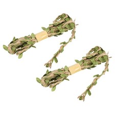 2Pcs 6.6ft 5mm Burlap Leaf Ribbon Vine Natural Jute Rope Twine Green