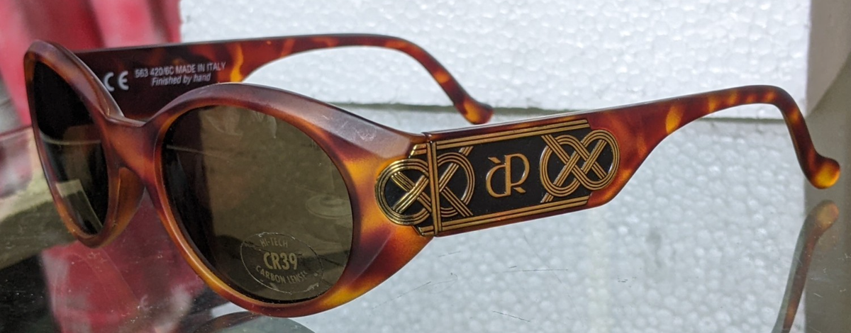 Vintage 80\'s Italy Polinelli Red and White Sunglasses NEW Ricardo Polinelli Collection Wrap sunglasses made in  main image 2