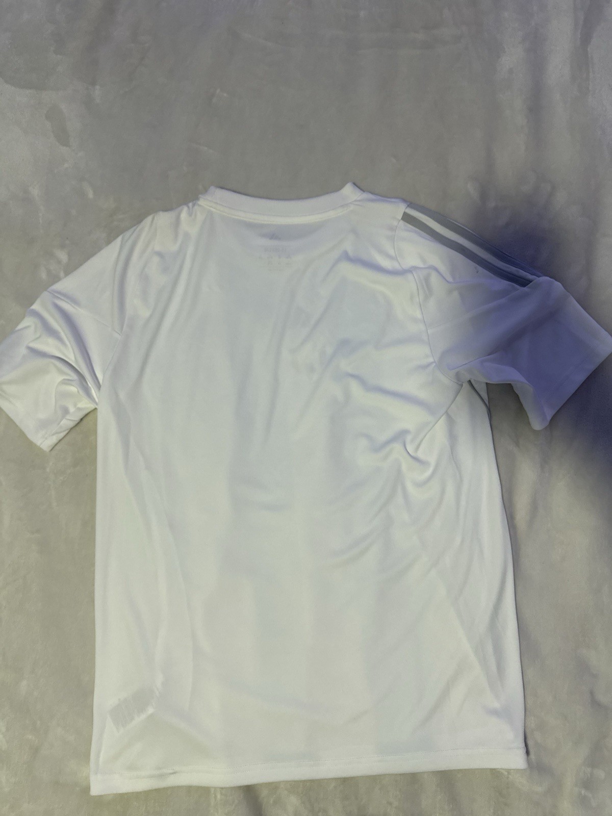 NWT Boys Adidas White/Green Striped Size XL Short Sleeve Messi Shirt $40 thumbnail 7