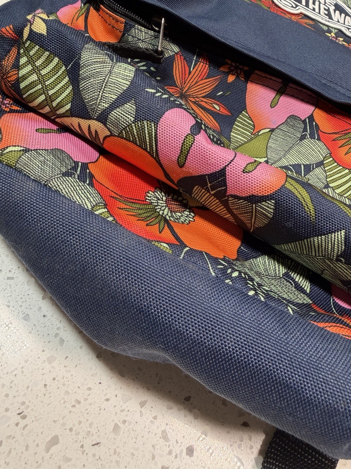 VANS Floral Pattern Navy Backpack Adjustable Stra… - image 7