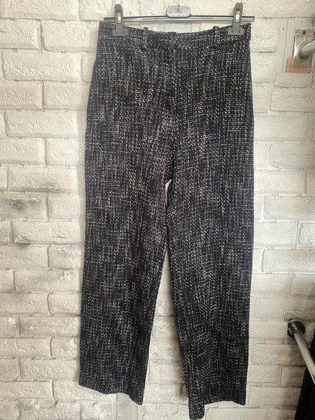 Women Maje Trousers Navy Tweed 36
